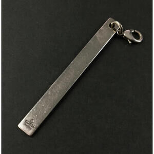 Authentic Vintage Gucci Necklace Pendant Charm Top Silver Bar Rectangle Plate